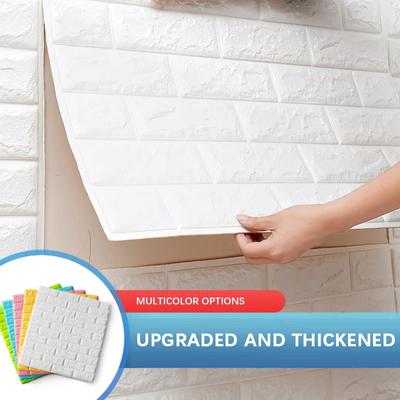 10/20pcs DIY Self Adhensive Thickened Retro 3D Brick Wall Sticker Fashion Waterproof Oil-proof Soft Foam Wallpaper Home Decor