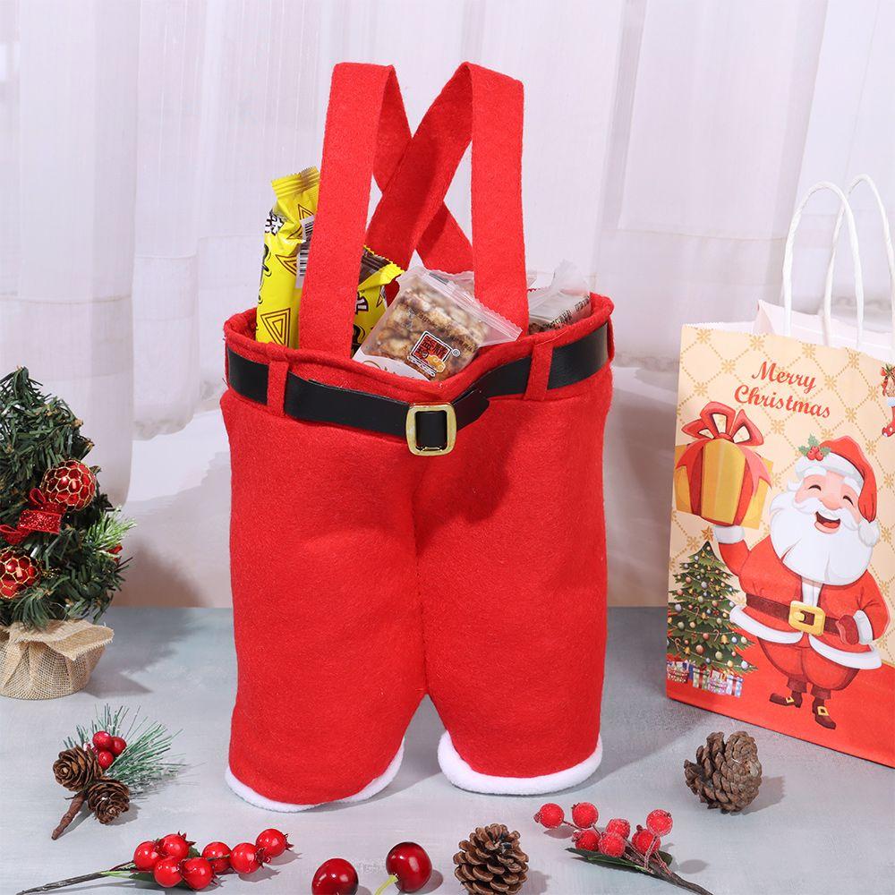 Decorations Holiday Party Santa Pants Style Bags Sacks Stocking Tree Filler Gift Bags
