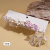 Ten-piece set of imitation pearl flower petals fringed silver needle earrings sweet earrings