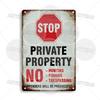 No Trespassing Plaque Private Property Waring Metal Sign Beware of Dog Private Jetty No Public Use Do Not Enter Restricted Area