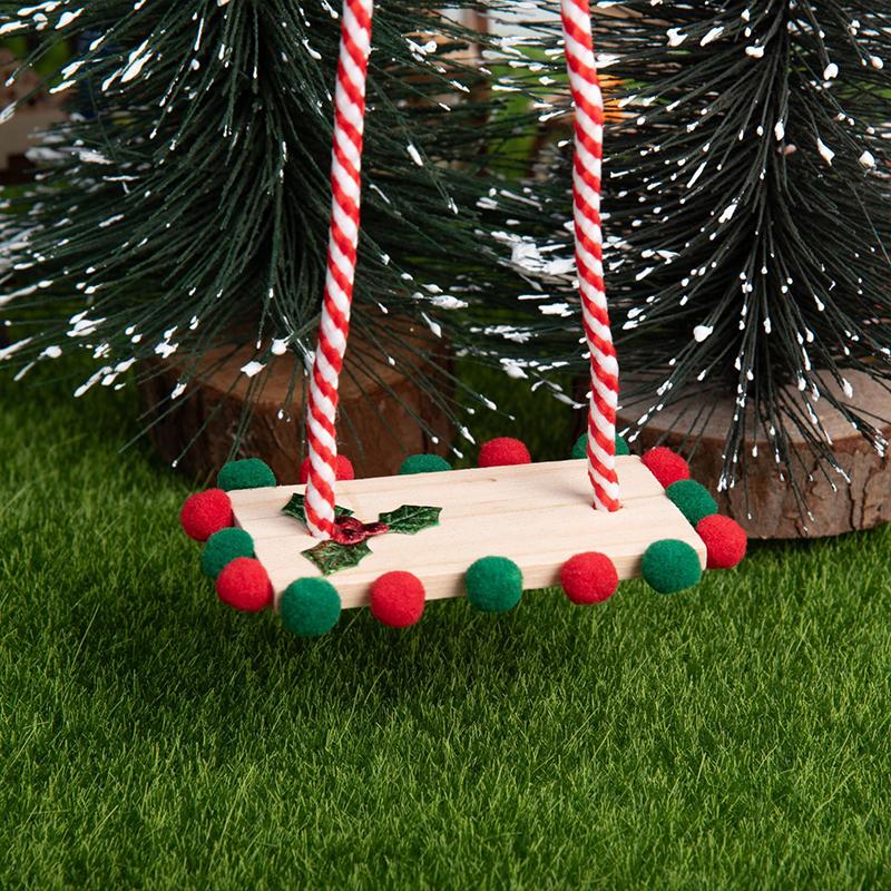 1PCS Dollhouse Mini Christmas Bookshelf Elf Doll Swing Christmas Scene Props Decoration Accessories