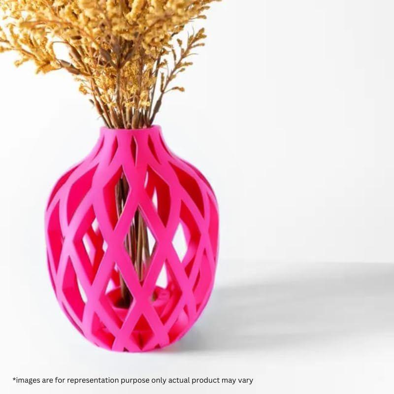 The Oyster Vase  - Elegant 3D Printed Decor Eco-Friendly PLA, Perfect for Modern Interiors (Heather Pink)
