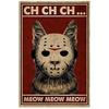 Noete Horror Jason Cat Meow Metal Poster Wall Decor For Him Country Home Decor Vintage Tin Sign 8x12 Inch Red 8 X 12 Inch
