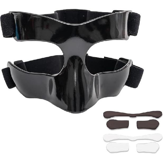 Sports Face Guard, Nose Guard for Broken Nose, Basketball Football Softball Training Face Shield Masks with Foam Padding for Men and Women