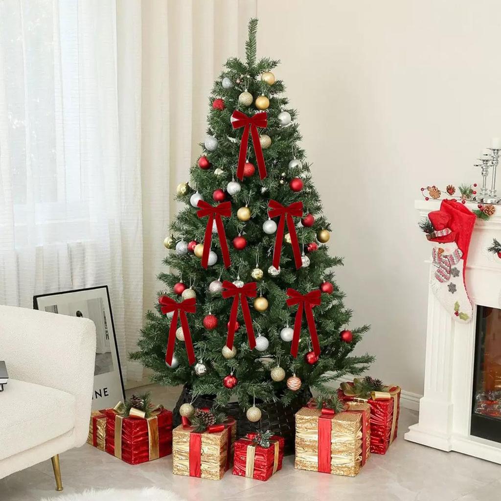 Bows For Christmas Tree 12 Pieces Red Large Large Bows Christmas Tree Decorations For Holiday Bedroom Living Room Garland Wall
