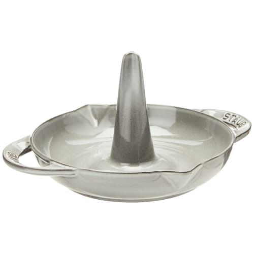 Staub Vertical Chicken Roaster 24cm, Gray, Enamel Cast Iron Oven Dish for Roasting Chicken and Grilling [Official Japanese Product] (Product Number: 4