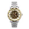 Item Automatic Watch Openwork Metal Belt Full Skeleton Watch Mechanical Watch Watch No-brand ATW013-GDWH Men's [Item]