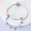 Real 925 Silver Stars & Moon Sunflower Safety Chains Spacer Beads Charms Fit Qikaola 925 Bracelets DIY Jewelry