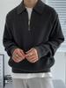 Men's Retro Half-Zip Turn-Down Collar Sweater, Autumn/Winter Style, Loose Casual Knitwear.
