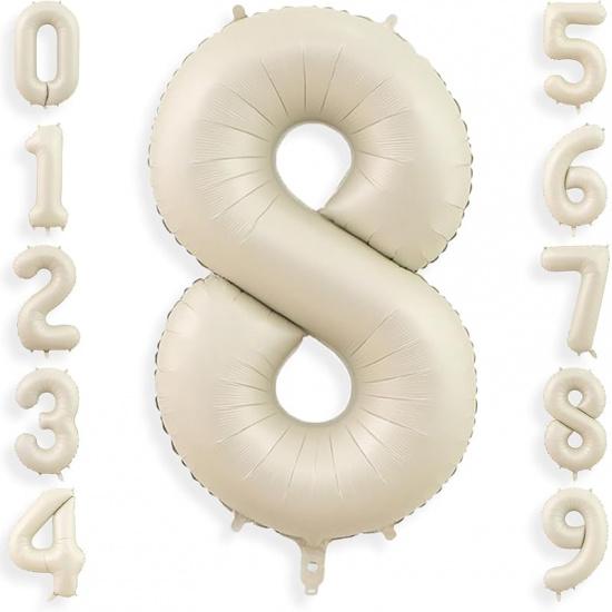 40 Inch Cream White 1 Balloon Numbers, Large Number 1 Balloon Foil Helium Number Balloons, Big 1st Foil Birthday Balloons for Boys Girls 1st Birthday