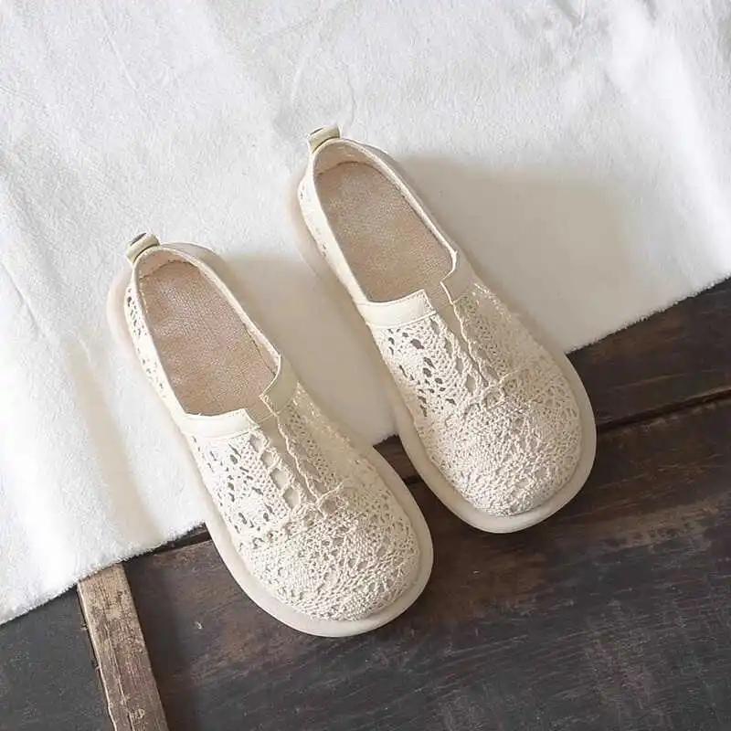 

Summer Shoes Ladies Casual Sneakers Slip on Dress Flats Fabric Scandals Leisure 39EU/CN40 бежевий