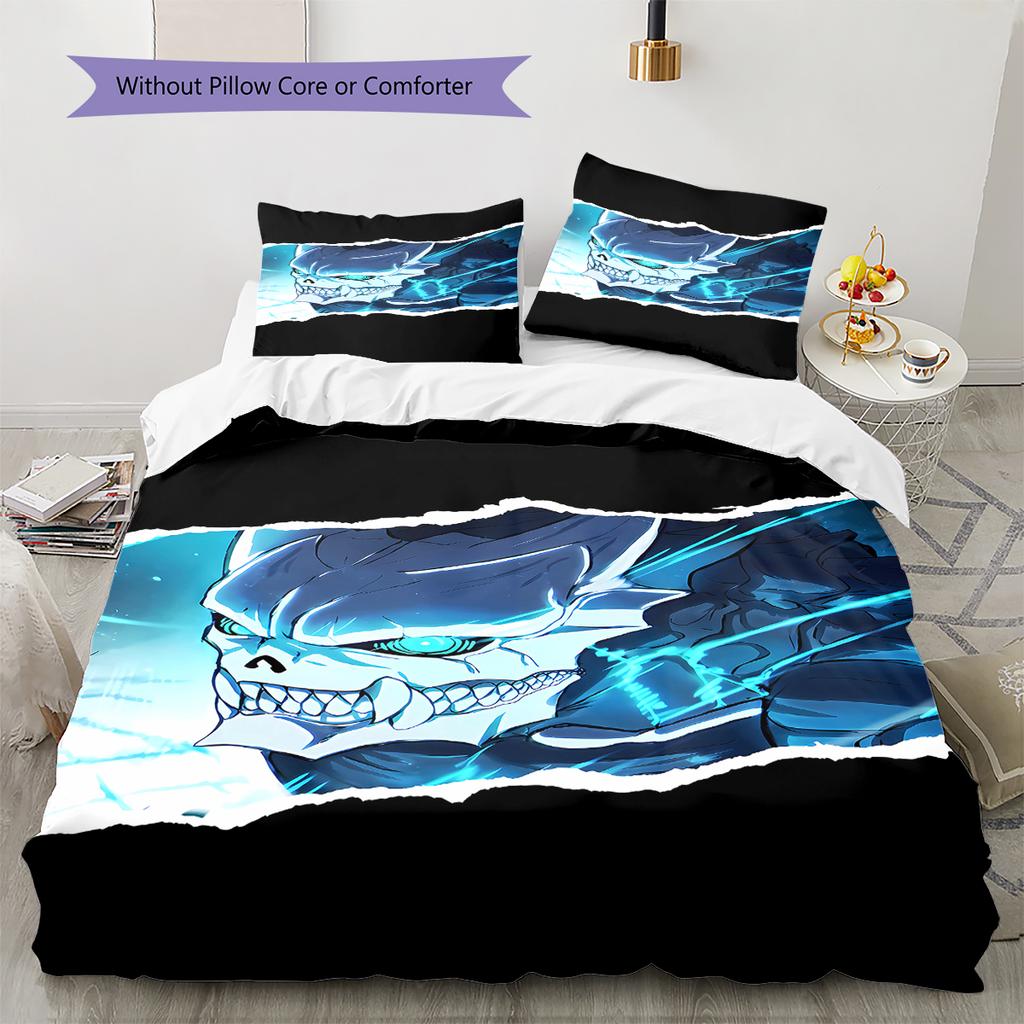 Kaiju No. 8 Pattern Bedding,Quilt Set Quilt Cover Pillowcase Home Birthday Gift (1 * Duvet Cover + 2 * Pillowcase, Without Core)