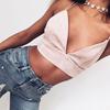 Bralette Crop Top Summer Sexy Pink Strappy Suede Cami Camisole Women Tops