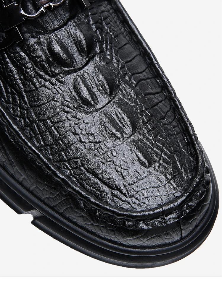 Fashion Genuine Leather Casual Loafers for Men Fashion New Designer Crocodile Print Spring Autumn Shoes Male Soft Sole Luxury Shoes Man
