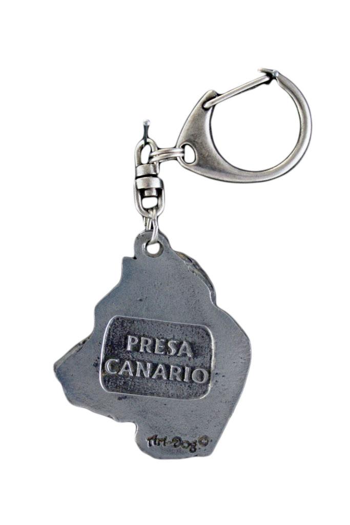 Presa Canario, Dogo Canario, Kanarischer Mastiff - Versilberter Schlüsselanhänger mit Hund, Handtaschen-Deko, Rucksack-Anhänger der Marke Art-Dog