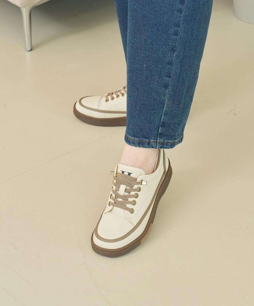 Henlymain Common Genuine Cowhide Elastic Women'S Sneakers