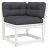 6 Piece Garden Sofa Set with Cushions White Solid Pine Wood