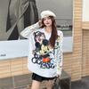 Women's Cute Korean Cartoon Rhinestone Round Neck Sweater - Loose Fit, Long Sleeve Knitwear for Autumn/Winter