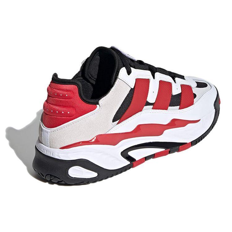 Adidas Originals Niteball Leather Sports Casual Slip-Resistant Durable Low-Top Lifestyle Shoes Unisex Sneaker Red White FY7992