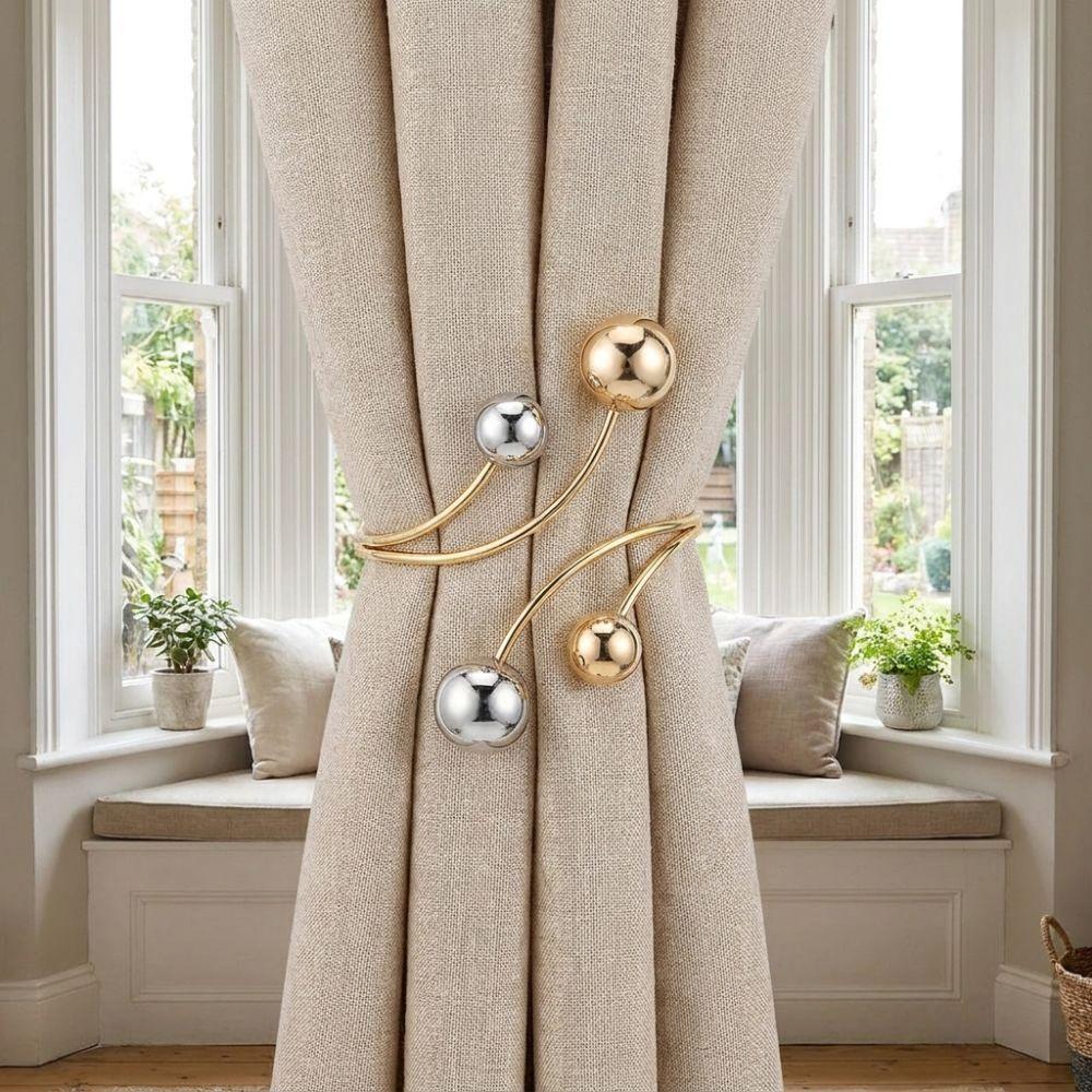 2PCS Pearl Zinc Zinc Alloy Curtain Clips Zinc Zinc Alloy Curtain Holders Modern Drapery Tiebacks Window Decor
