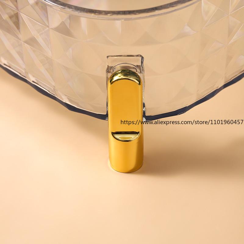 Luxury Clear Cosmetic Organizer Vanity Storage for Lipstick Skincare Dorm Room Essentials Makeup Organizer Box