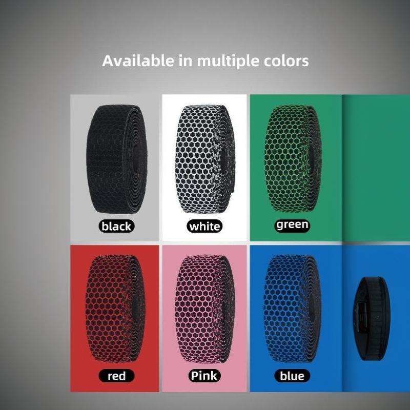 2 Rolls Bike Handlebar Tape Honeycomb Texture Non Slip Breathable Shock Absorbing For Road Mountain Cycling Rides