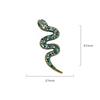 Zinc Zinc Alloy Rhinestone Animal Collar Pins Zircon Metal Snake Lapel Pin Casual Zodiac Snake Brooch  Girls