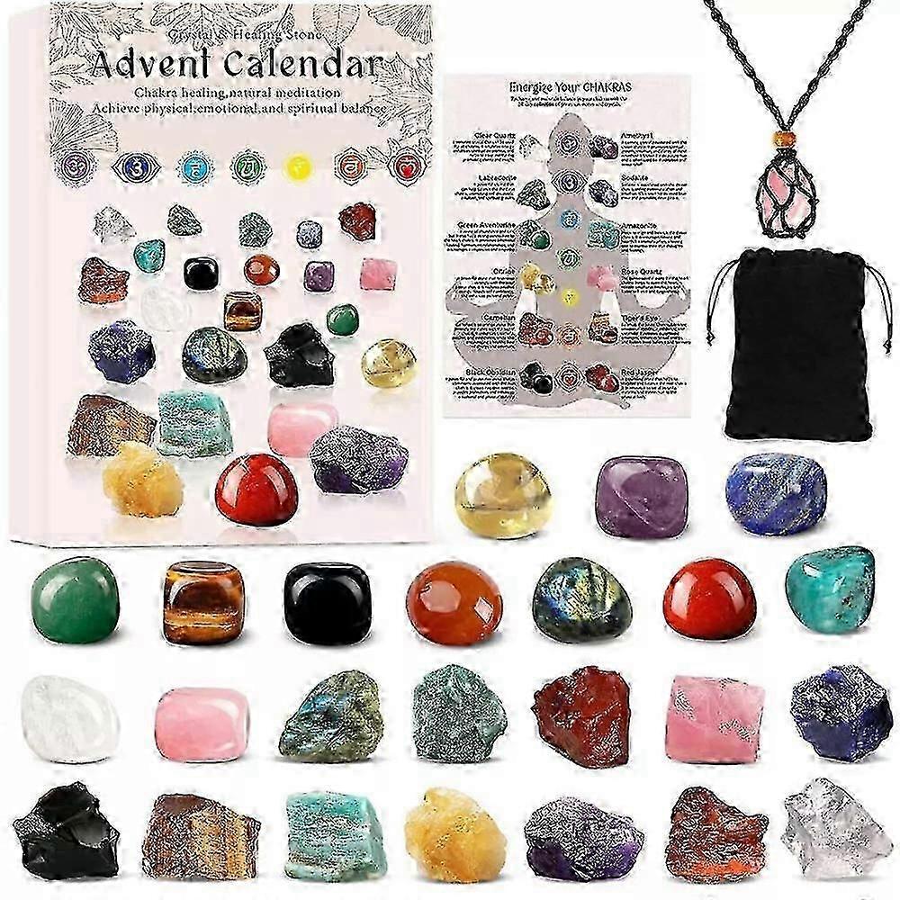 2025 2024 Christmas Advent Calendar Crystals 24 Days Xmas Countdown Chakra Crystals & Healing Stones