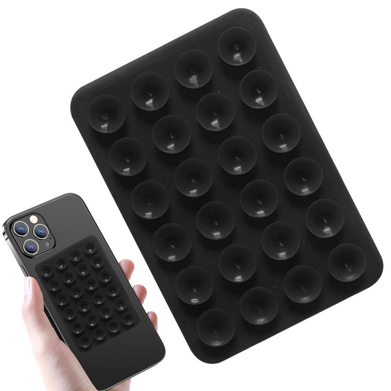Silicone Adhesive Phone Holder Suction Phone Case Adhesive Mount Adhesive Square Suction Cup Phone Mount For Mirror Bathroom
