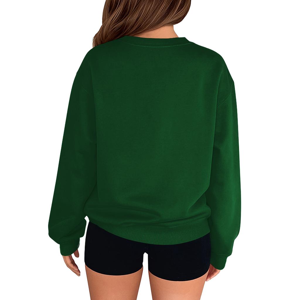 Crewneck Sweatshirt For Women Fall Graphic Sweatshirts Vacation Long Sleeve Drop Shoulder Pullover