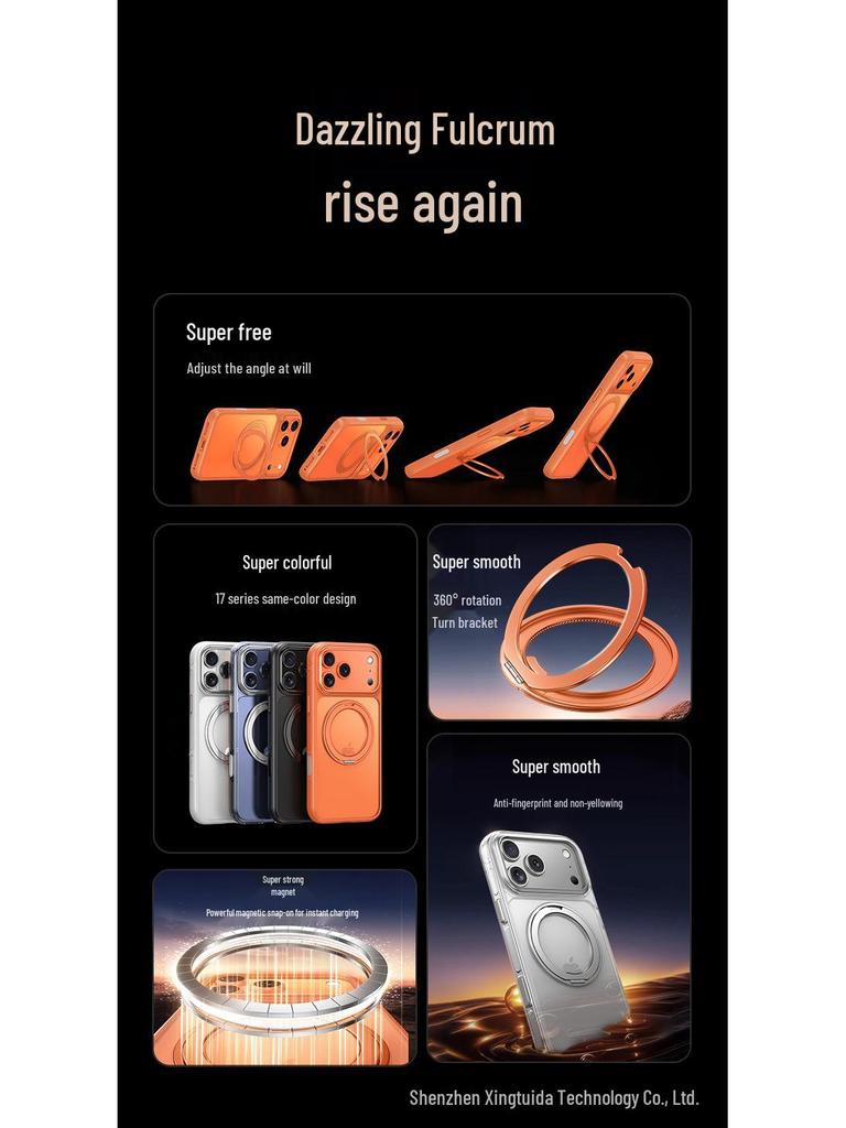 IPhone 17 Pro Max Magnetische matte Hülle mit MagSafe und drehbarem Ständer