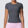 Maglietta da Running da Donna ad Asciugatura Rapida Controllo Pancia - Manica Corta, Sensazione di Nuvola, Top Casual Yoga Fitness.