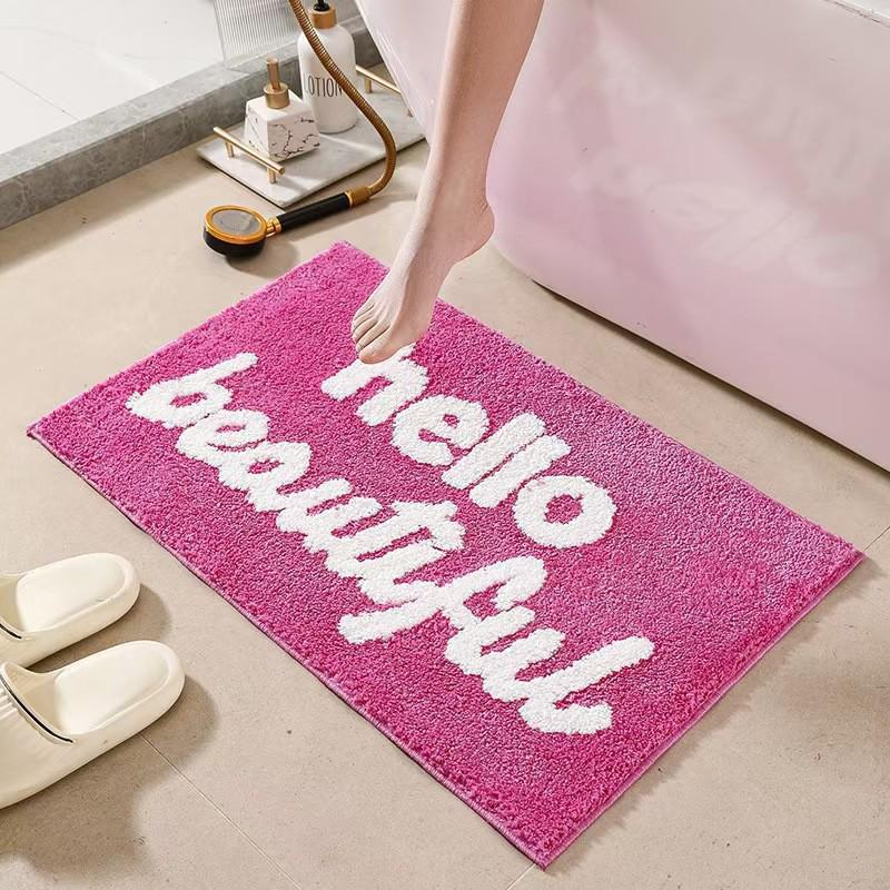 Tappetino Creativo in Imitazione Cashmere Antiscivolo per Pavimento del Bagno - Assorbente d'Acqua e Resistente allo Sporco Zerbino per Ingresso