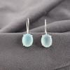 Aqua Chalcedony Earrings, 925 Solid Sterling Silver Jewelry, Gemstone Earrings, Gift For Her Handmade Dainty Jewelry