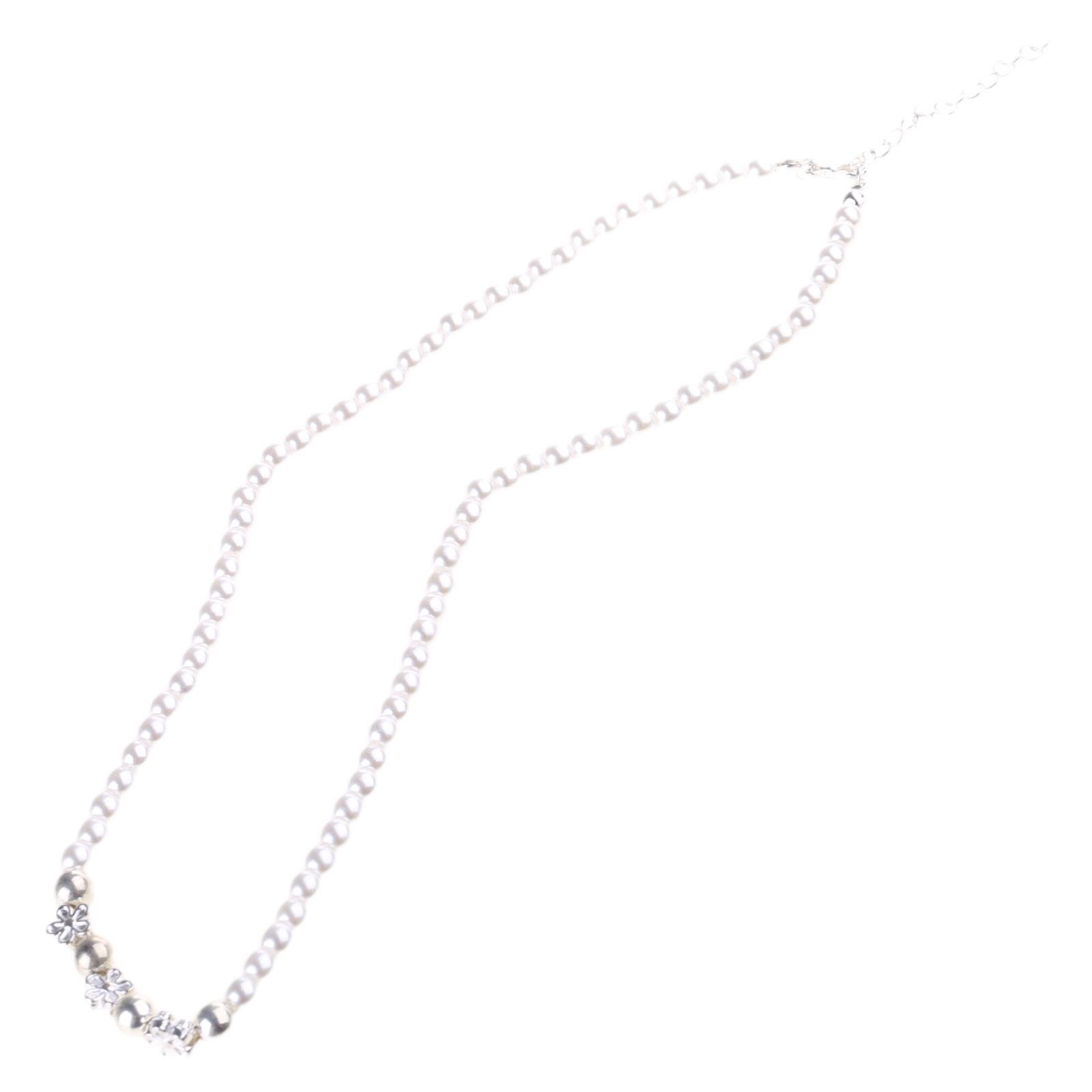

Elegant Handmade Alloy Necklace with Flowers Fashionable Flower Collar Chain Adornment Eye Catching Beads Necklace Charm