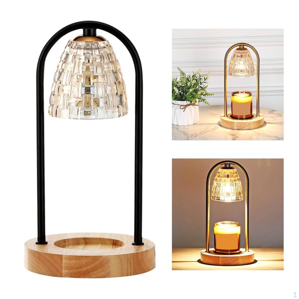 Electric Candle Warmer Lamp, Wax Melting Lamp with Wooden Base table Decor Nightlight EU