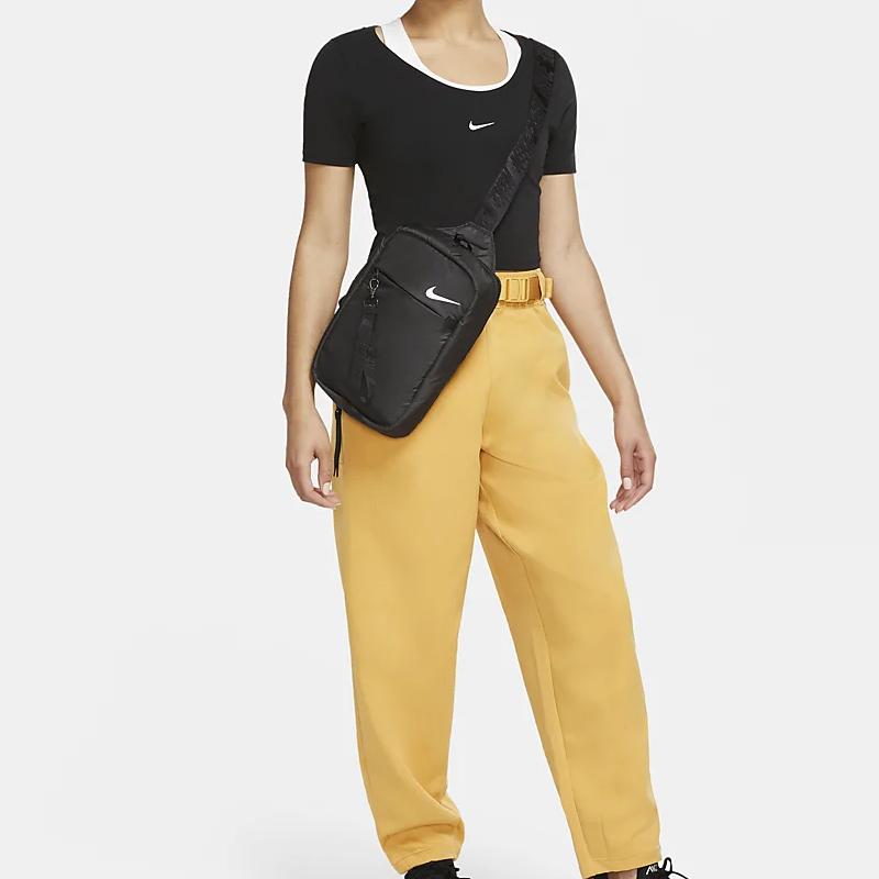 Nike Basic Logo Compact Fabric Crossbody Chest Bag Unisex bags Black Iron-Gray CV1060-011