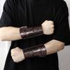 Medieval Armor Men Cosplay Arm Warmers Lace-up Viking Pirate Knight Gauntlet Wristband Bracer Steampunk Accessories