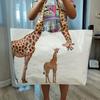 Creative Eco Bag Shoulder Pouch Woven Bag Waterproof Giraffe Shopping Bag  Travel