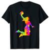 Lustige Basketball-Mädchen Damen Grafik-T-Shirts Herren Damen Mode Lässiges Übergroßes T-Shirt 100% Baumwolle Locker Übergroßes T-Shirt