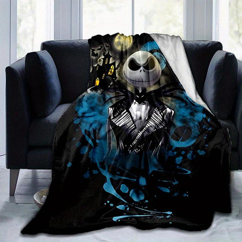 1pc, Jack Skellington Home Decor Blanket: A Cozy Halloween Gift for Your Bedroom, Living Room, or Travel, Flannel Throw Blanket, Sofa Blanket, Outdoor