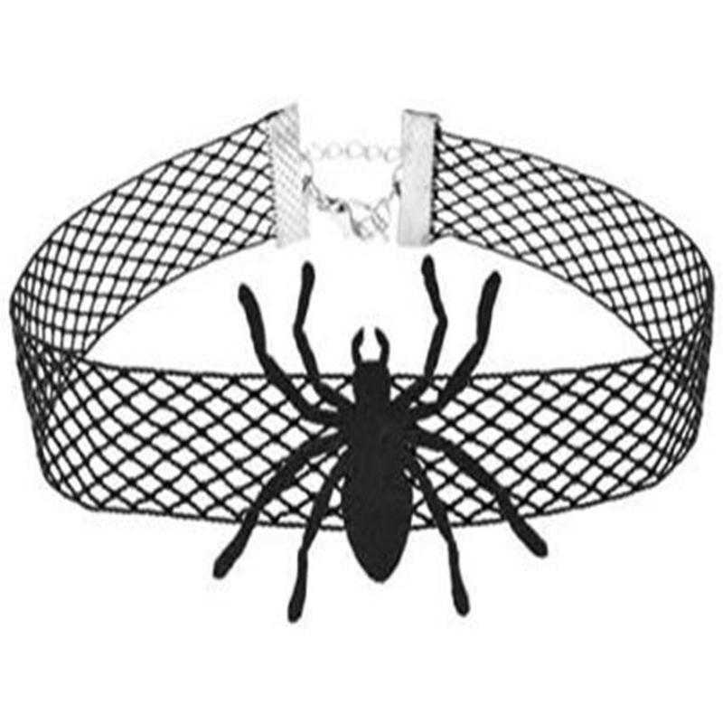 Halloween Headwear Spider Webs Headband Lace Necklace Fancy Dress-up Headpiece for Cosplay Party Novelty Headdress
