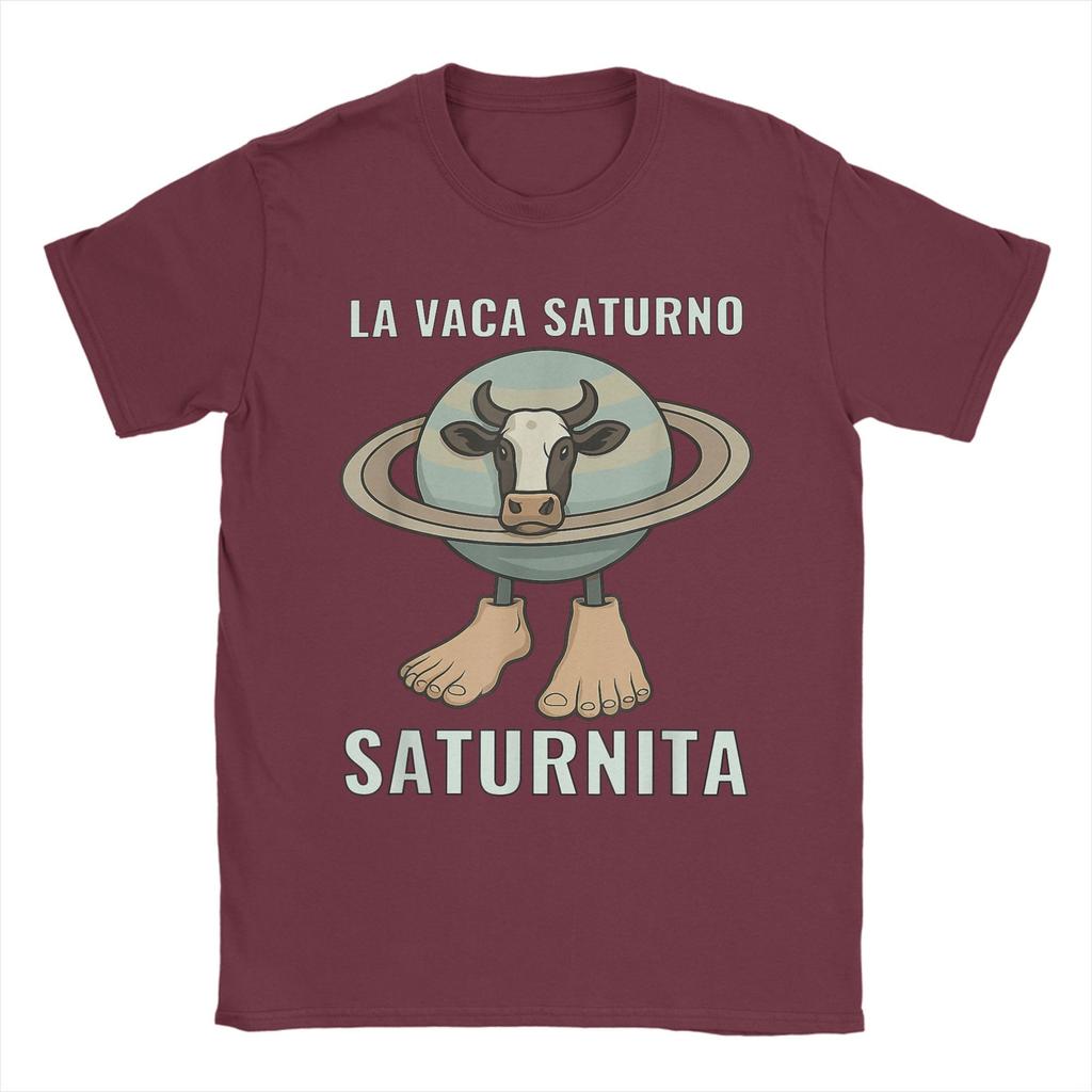 Oversized T-Shirt Summer Saturnita Cow Planet Meme Hipster T-Shirts  Cotton Tshirt for Men's Y2K Loose Short Sleeve Clothing