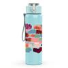 1PC Color Block Abstract Brush Art 750ml Color Plastic Sports Water Bottle Leakproof Flip Straw Lid Suitable for Sports Office Home Use