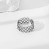 Adjustable Open Ring Men Women Geometric Rhombus Plated Vintage Style Minimalist Fashion Jewelry