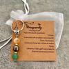 Sister Birthday Gift Set Agate Stone Keychain With Sentimental Message Card and Beaded Bracelet for Women