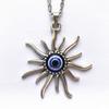Turkish Blue Evil Eye Pendant Necklace With Alloy Moon Design For Fashion Accessories