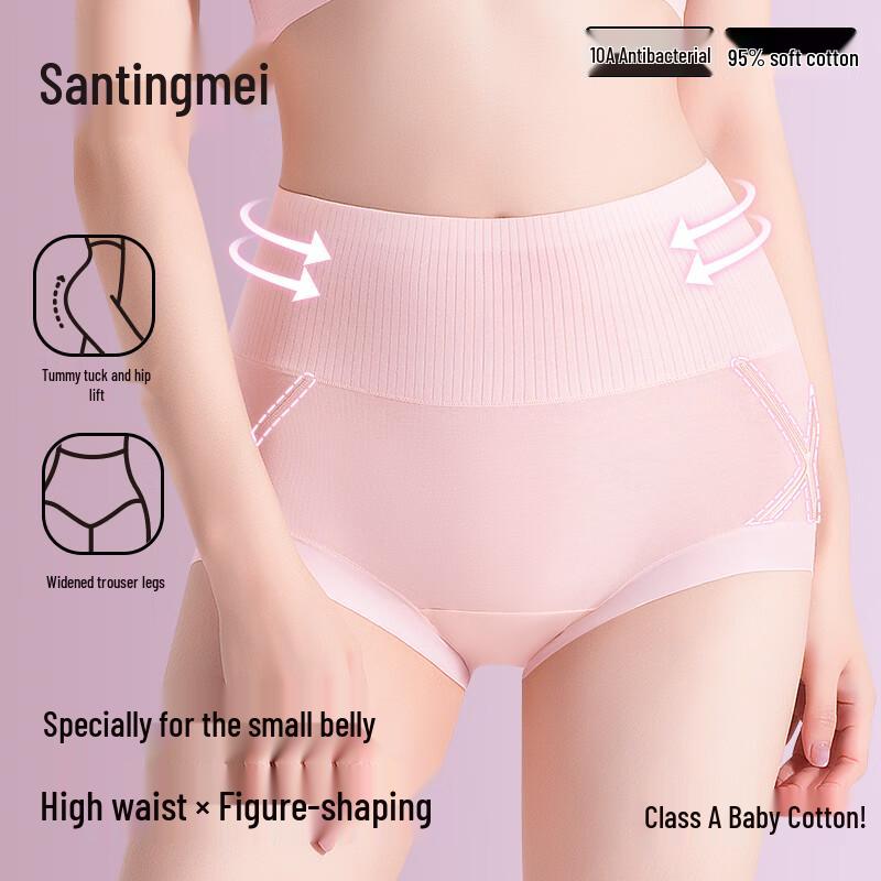 Tingmei Women's High-Waist Tummy Control Briefs