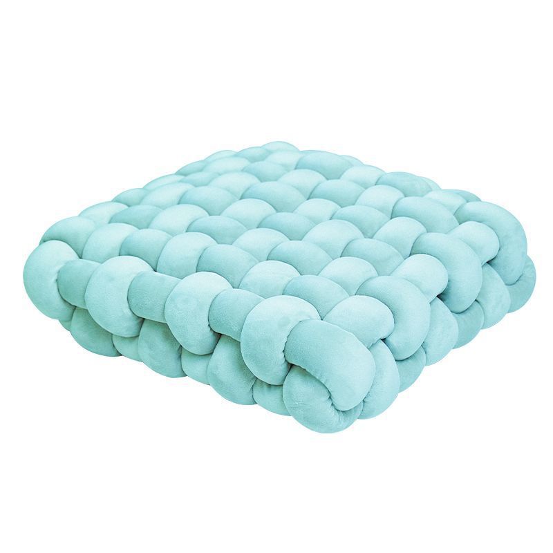 Living Room Soft Plush Knot Cushion,Sofa Pillow Solid Square Hand-Woven Home Throw Pillow,Square Woven Seat Cushion