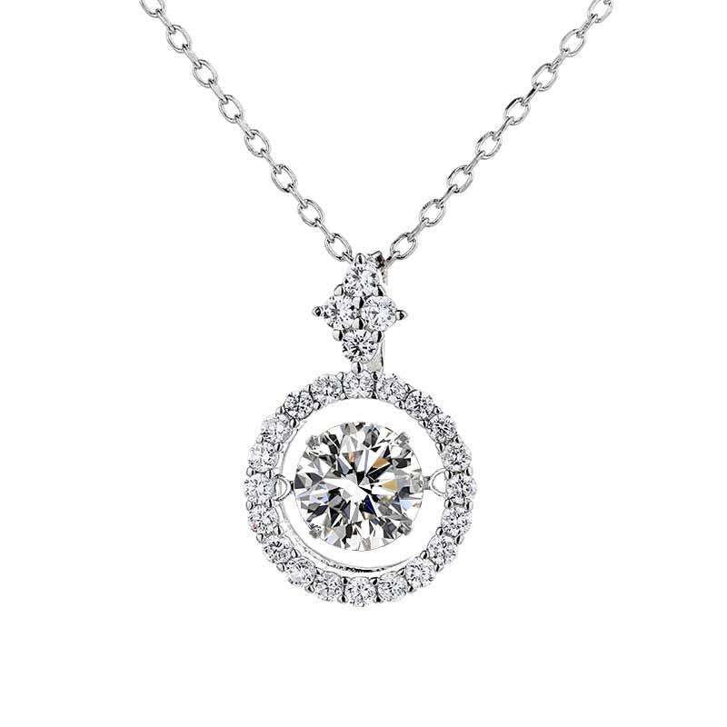 

6.5mm S925 Sterling Silver Sparkling Round Halo Moissanite Pendant Necklace D VVS1 Fine Jewelry For Women 6.5mm белый